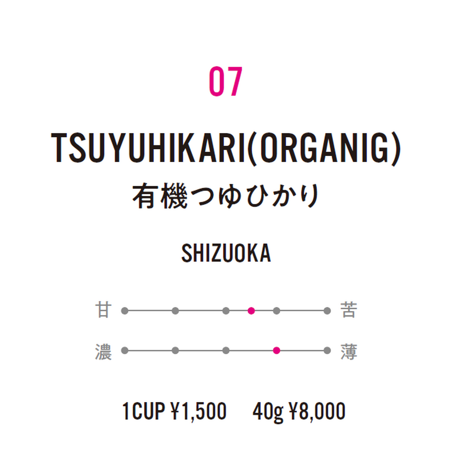 No.7 TSUYUHIKARI (ORGANIG)-有機つゆひかり-